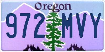 OR license plate 972MVY