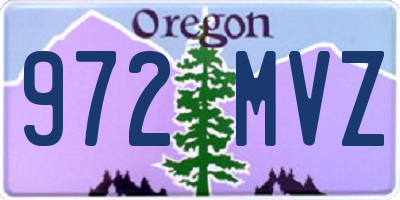 OR license plate 972MVZ