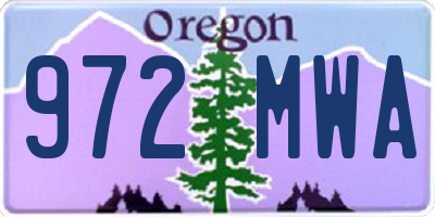 OR license plate 972MWA