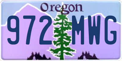 OR license plate 972MWG