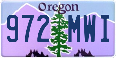 OR license plate 972MWI