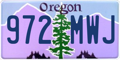 OR license plate 972MWJ