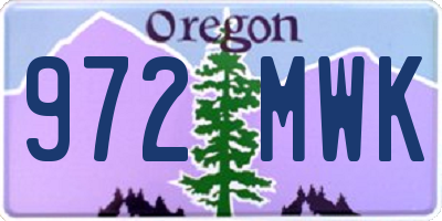 OR license plate 972MWK