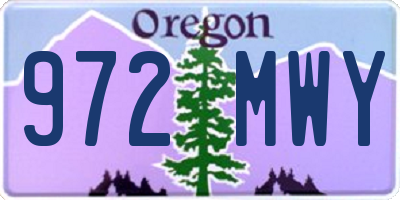 OR license plate 972MWY