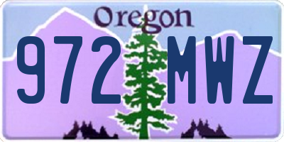OR license plate 972MWZ