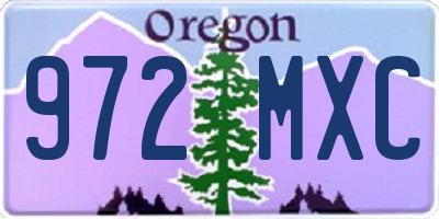 OR license plate 972MXC