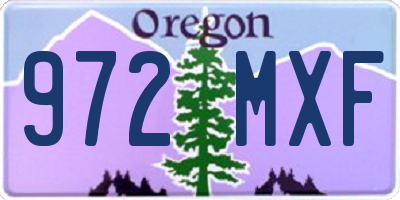 OR license plate 972MXF