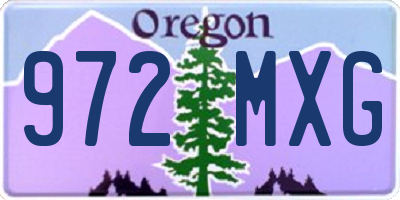 OR license plate 972MXG