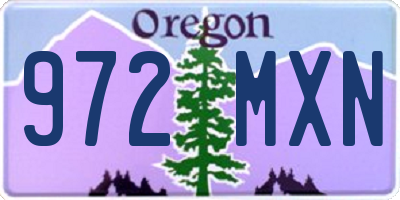 OR license plate 972MXN