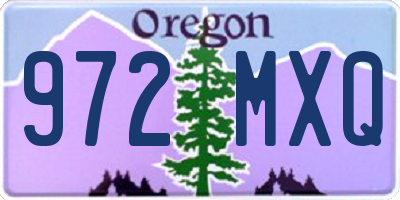 OR license plate 972MXQ