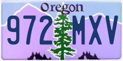 OR license plate 972MXV