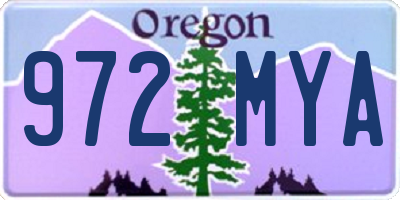 OR license plate 972MYA
