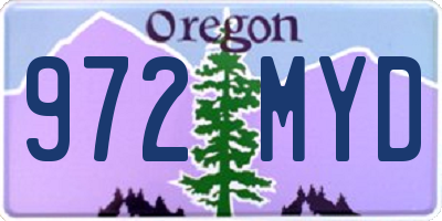 OR license plate 972MYD
