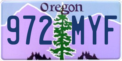 OR license plate 972MYF