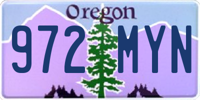 OR license plate 972MYN