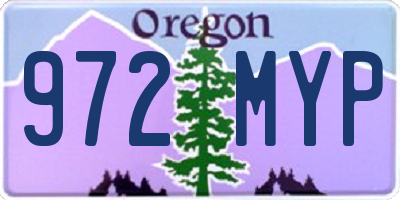 OR license plate 972MYP