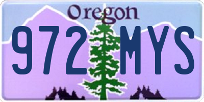 OR license plate 972MYS