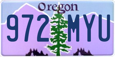 OR license plate 972MYU