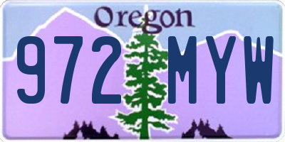 OR license plate 972MYW
