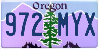 OR license plate 972MYX