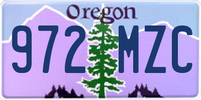 OR license plate 972MZC