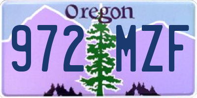 OR license plate 972MZF