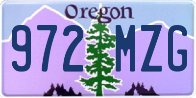OR license plate 972MZG