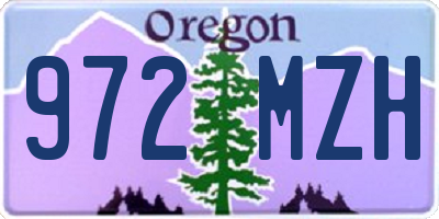 OR license plate 972MZH