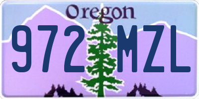 OR license plate 972MZL