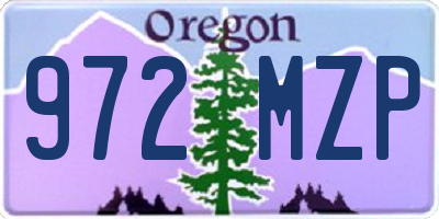OR license plate 972MZP