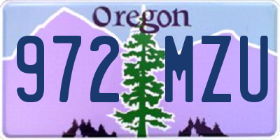 OR license plate 972MZU