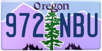 OR license plate 972NBU