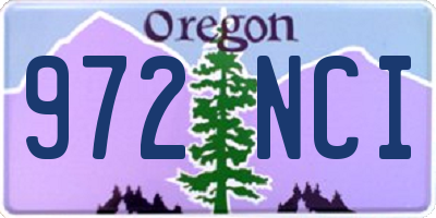 OR license plate 972NCI