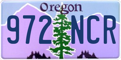 OR license plate 972NCR