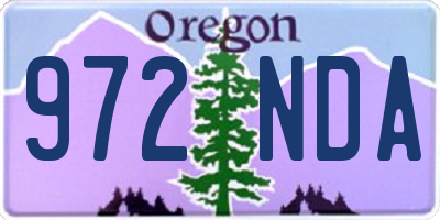 OR license plate 972NDA