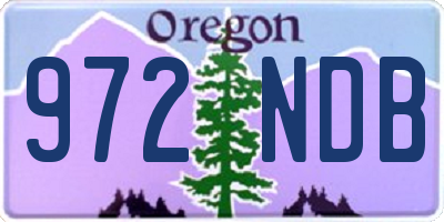 OR license plate 972NDB