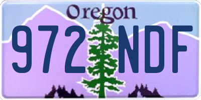 OR license plate 972NDF