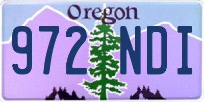 OR license plate 972NDI