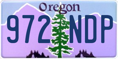 OR license plate 972NDP