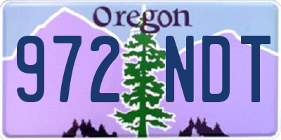 OR license plate 972NDT