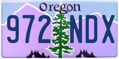 OR license plate 972NDX