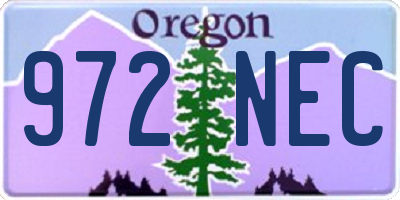 OR license plate 972NEC