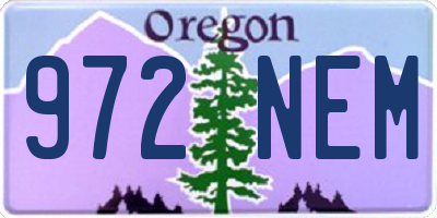 OR license plate 972NEM