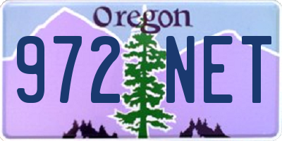 OR license plate 972NET