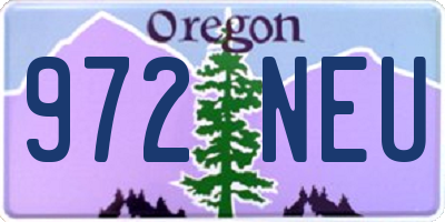 OR license plate 972NEU