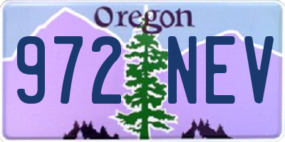 OR license plate 972NEV