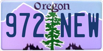 OR license plate 972NEW