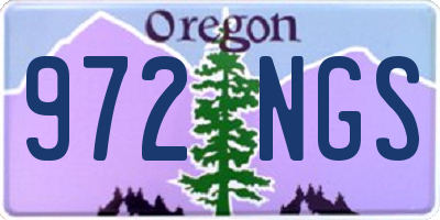 OR license plate 972NGS