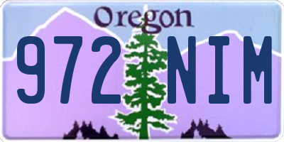 OR license plate 972NIM
