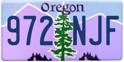 OR license plate 972NJF